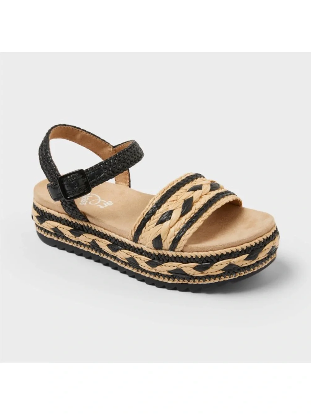 Kids' Lindsey Casual Sandals - Cat & Jack™ Natural/Black- sz 3